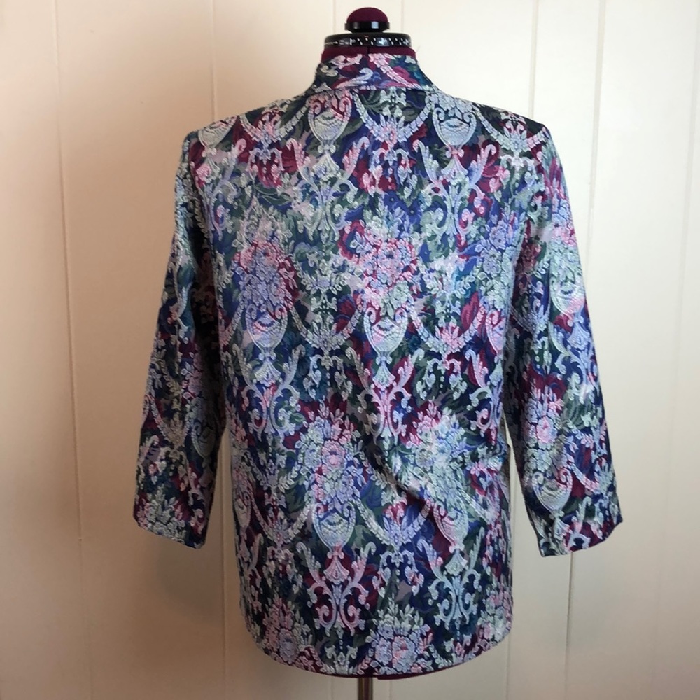 Vintage 80s/90s Single Button Brocade Blazer - Picture 3 of 6